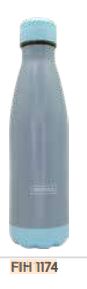 GARRAFA 500ML CINZA PAREDE DUPLA INOX